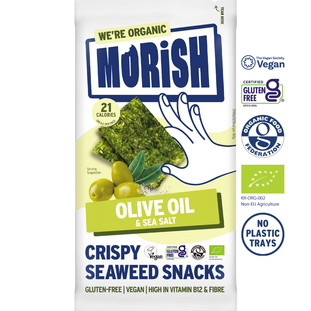Pack of MORiSH Organic Olive Oil Seaweed Snacks