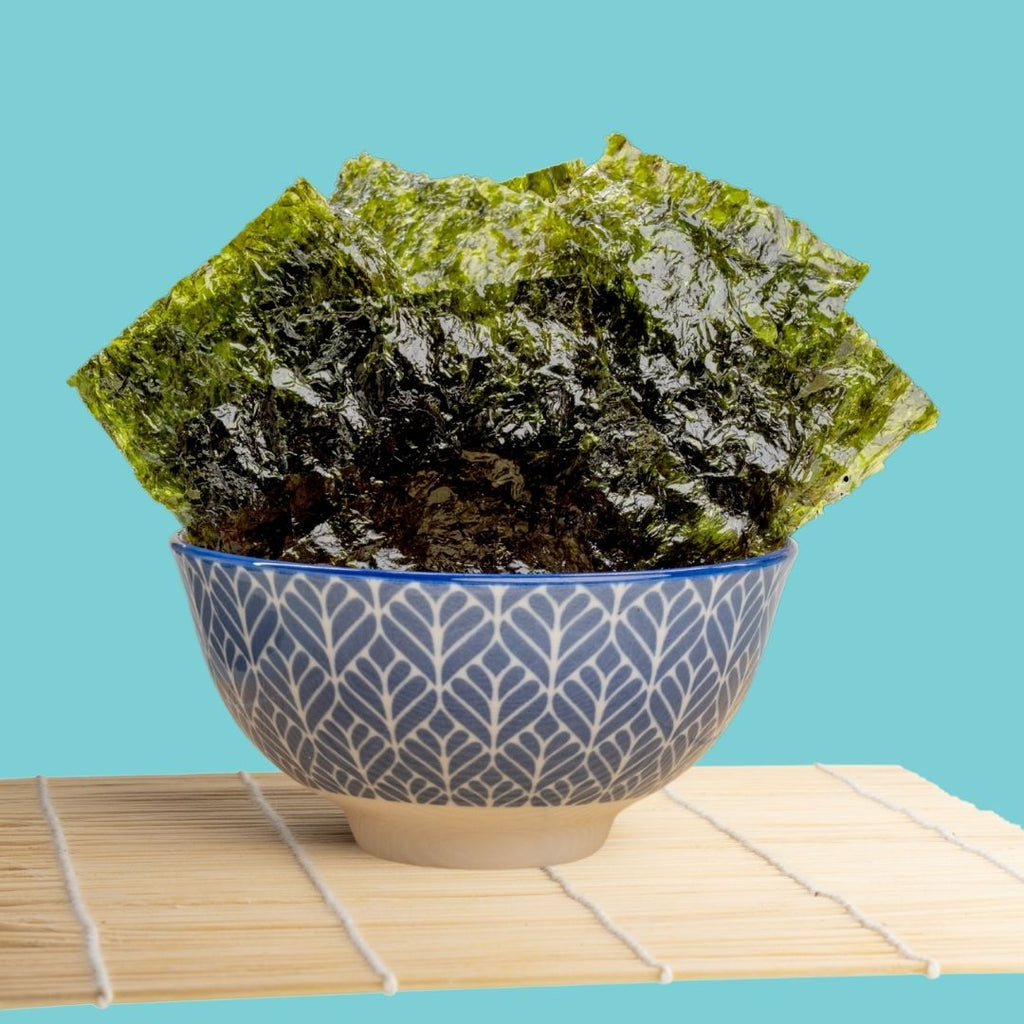 Bowl of organic sea salt seaweed
