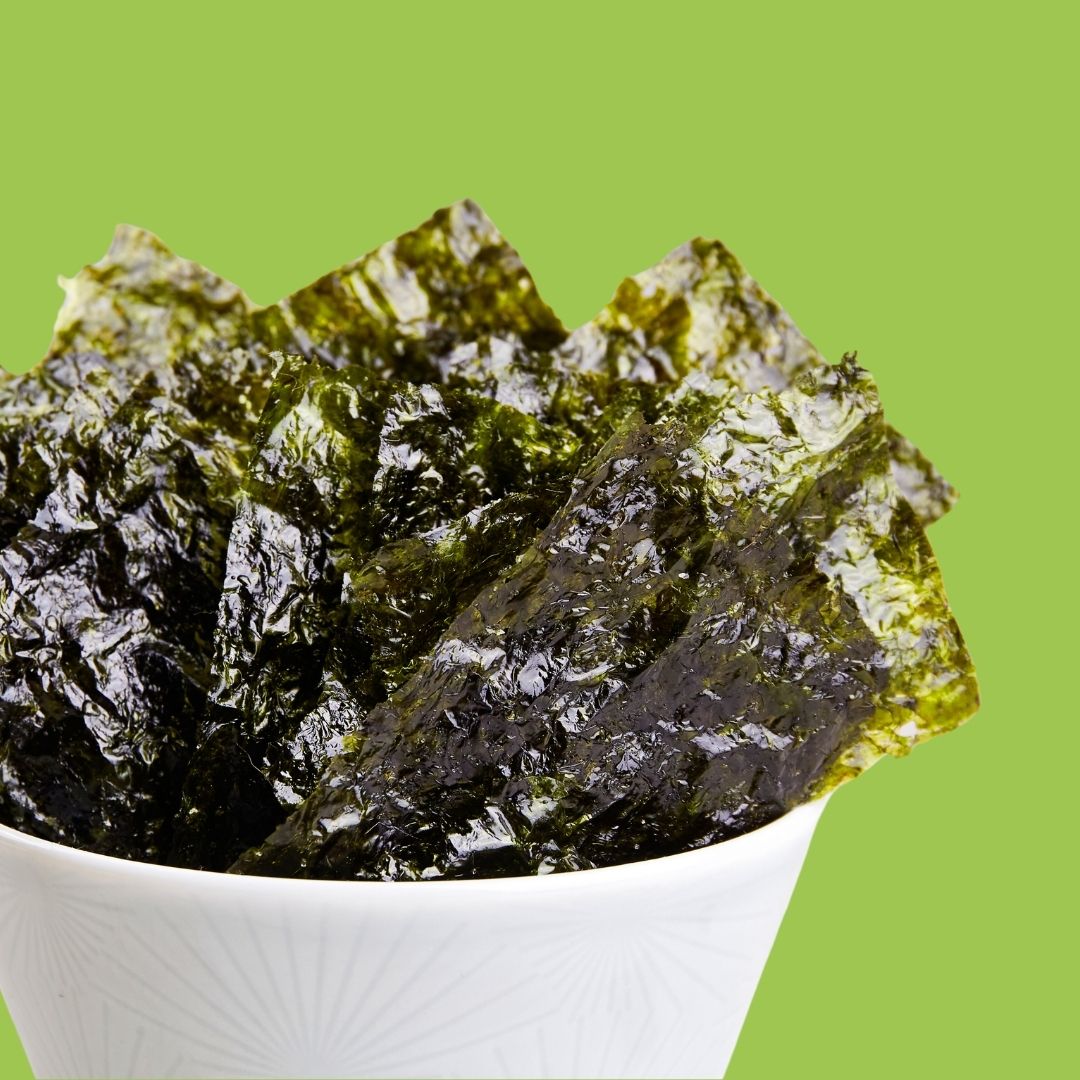 Bowl of crispy avocado oil seaweed