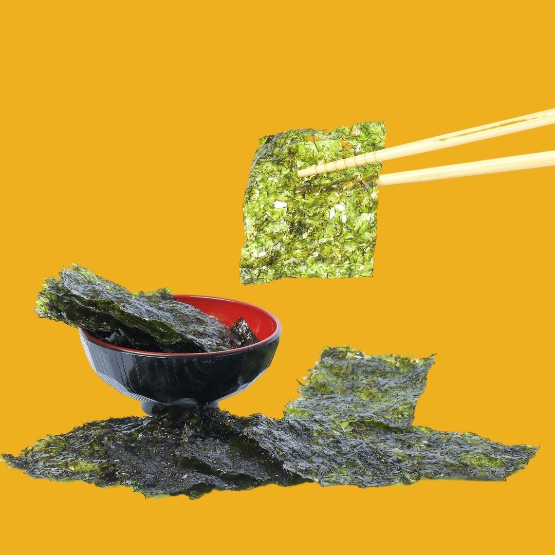Bowl of crispy sesame oil seaweed