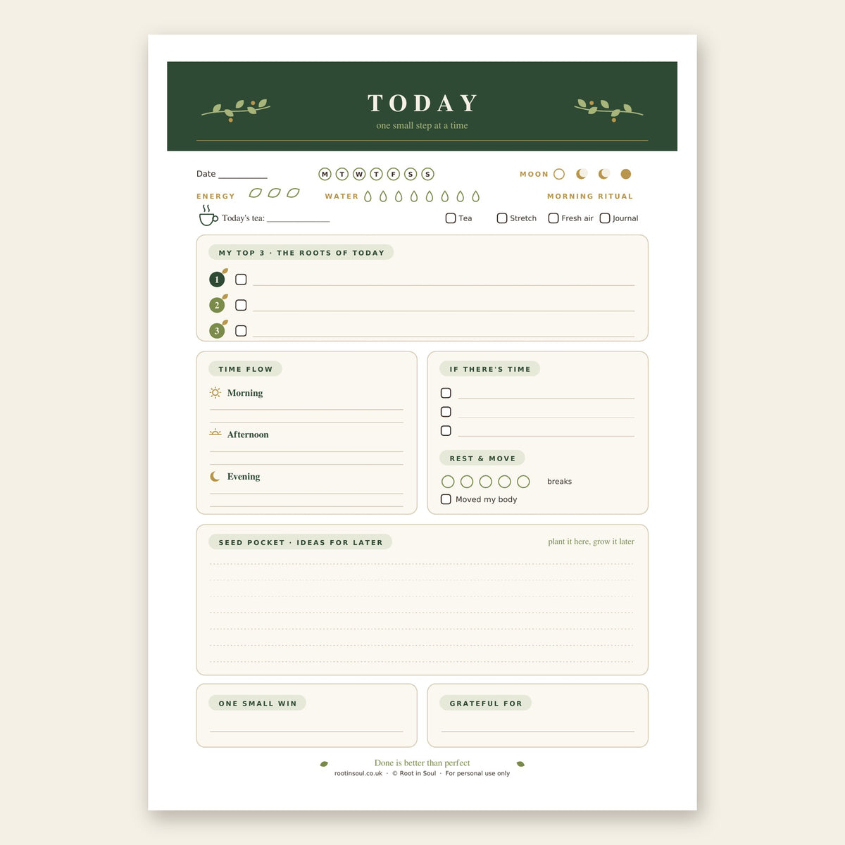The Rooted Planner – Free Printable
