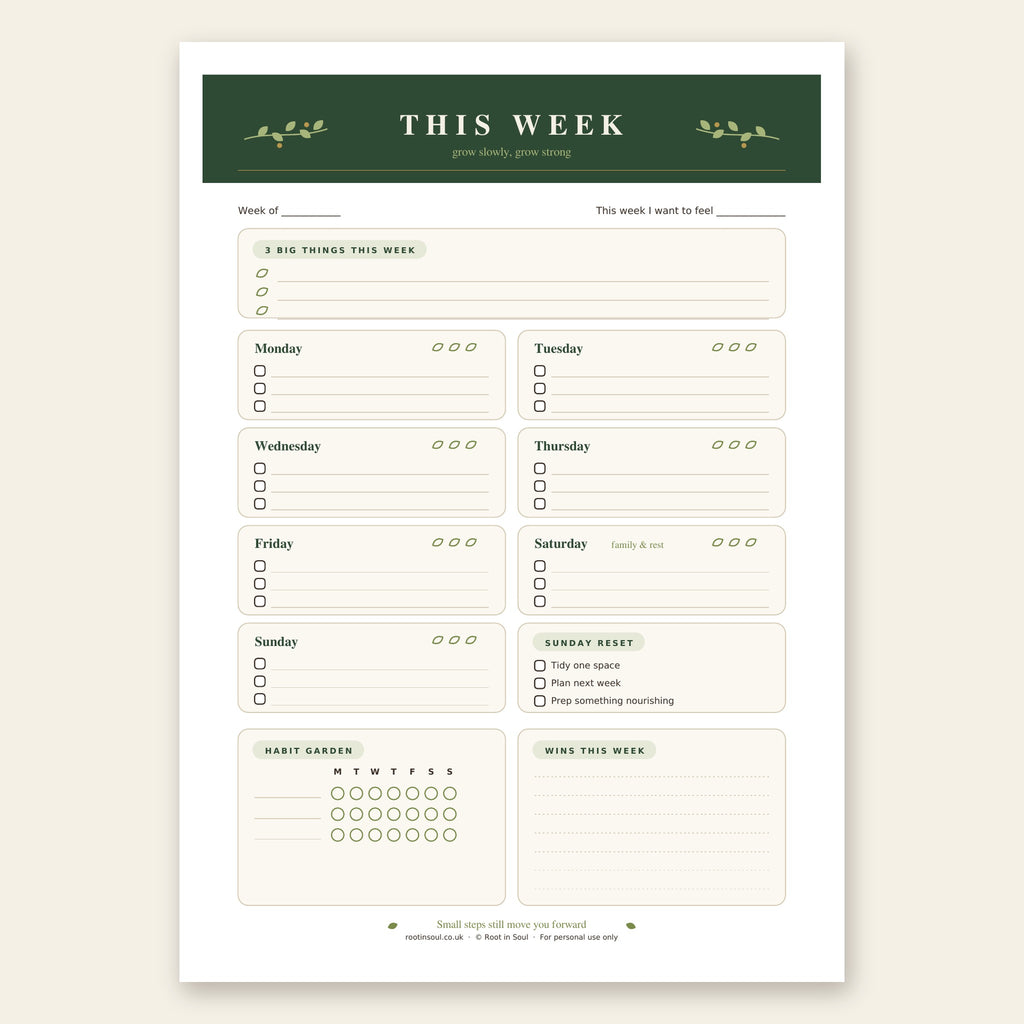 The Rooted Planner – Free Printable