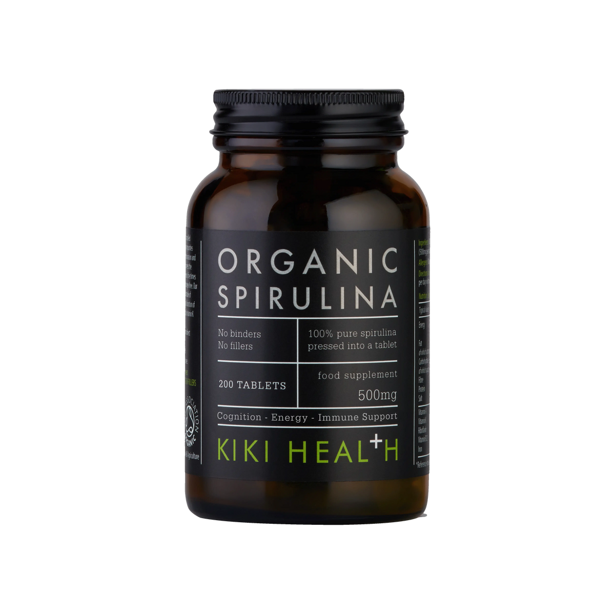 KIKI Health Organic Spirulina 200 tablets jar